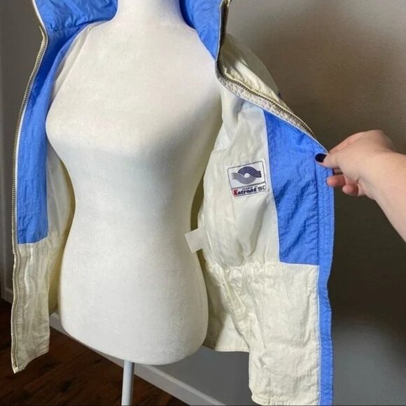 Vintage Descente Women's Ski Jacket Size XS Water-Resistant Cream & Blue Adjusta - Picture 10 of 13
